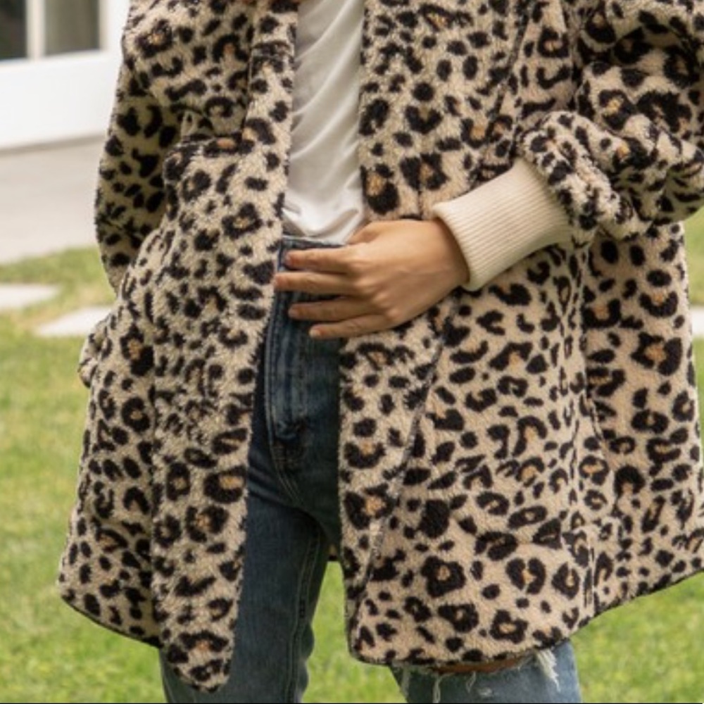 Faux Fur Sherpa Hoodie Jacket Coat Cardigan Camo - Picture 4 of 4